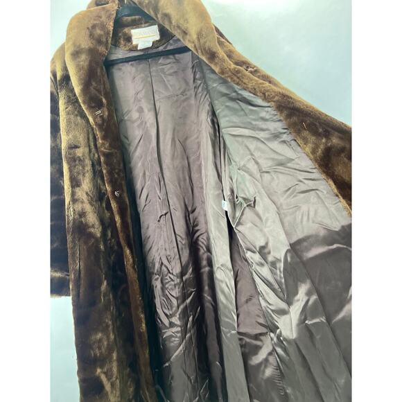 Vintage Roaman's Faux Fur Coat Plus Size Women's 1x Brown - Picture 10 of 12